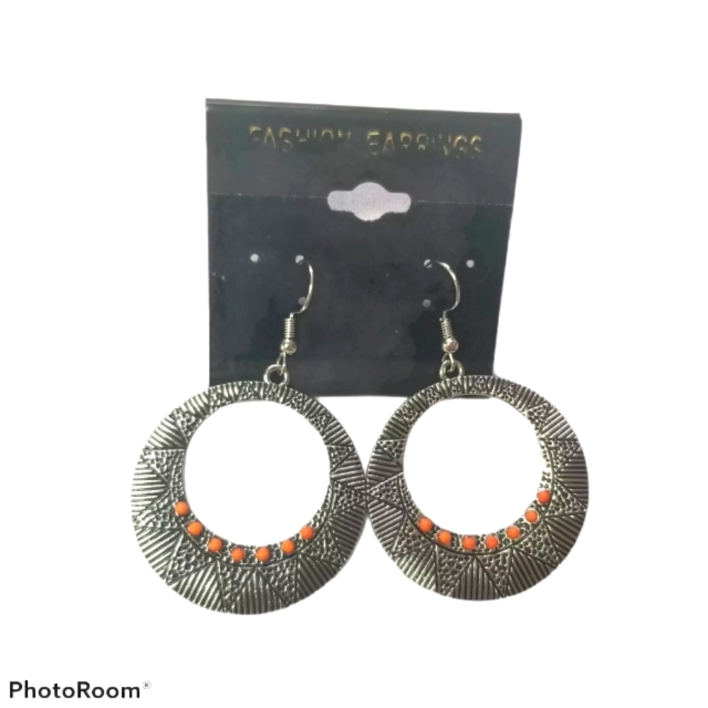 Adobe Dusk Orange hoop Earring